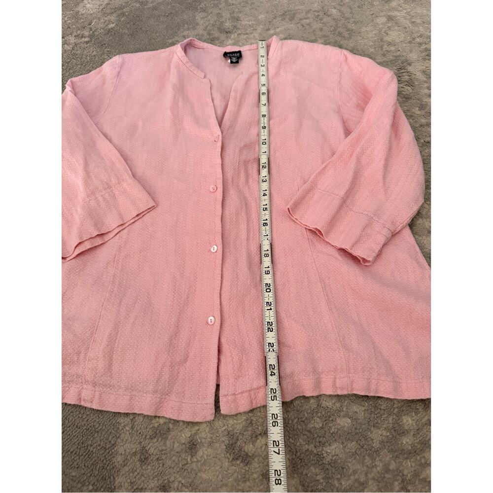 Eileen Fisher Light Dusty Pink Linen Textured Waffle Jacket Top Elegant Size XL - Picture 5 of 7